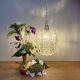 Vintage tulip pendant light in clear molded glass