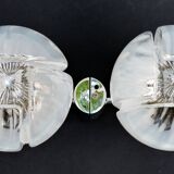 Pair of wall lamps Mazzega opalescent Murano Italy