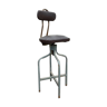 Metal workshop high chair stool - adjustable backrest and height