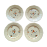 4 anciennes assiettes plates Digoin motif roses modèle 9189