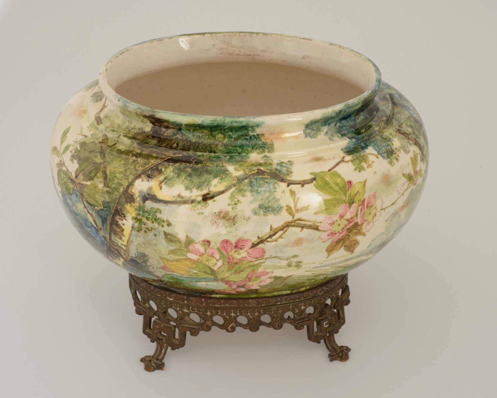 Cache pot slip impressionist 1900 japanese base montigny nineteenth