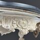 French side table hand-carved wood with marble top