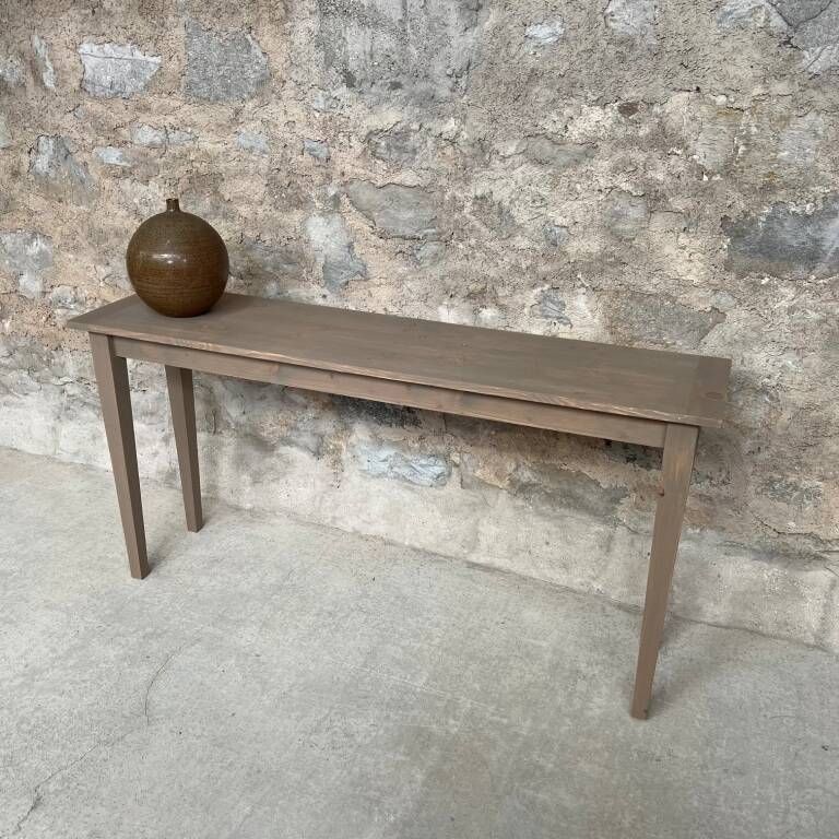 Fine console, side tables in Douglas 160 cm Vintage design spindle legs rare wood decoration