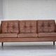 1970s, 3-seater Danish sofa, brown furniture leather with patina.