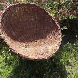 Round armchair rattan and rope Metal legs 50s/60s vintage