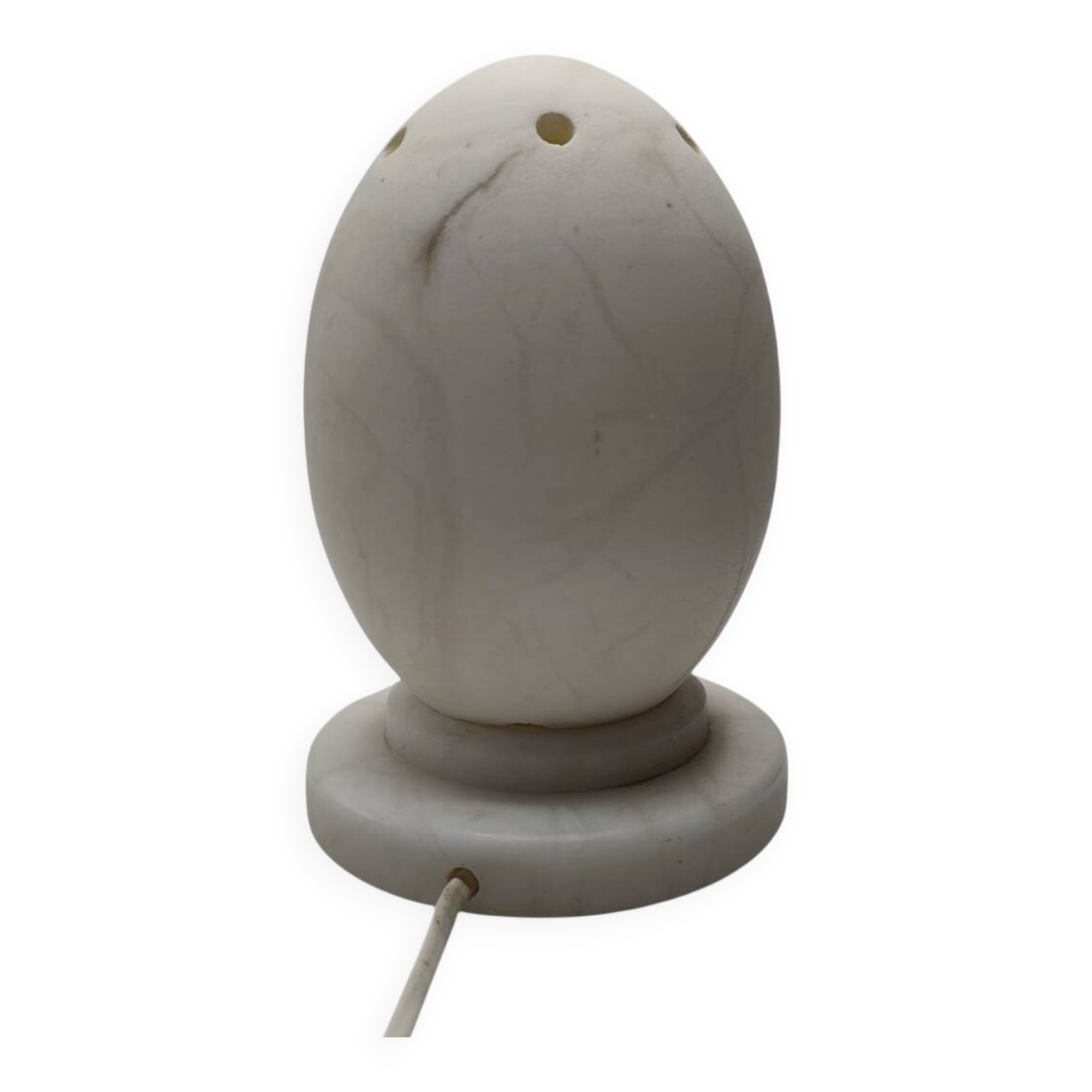 Vintage 1990 Alabaster Egg-Shaped Lamp - Soft Ambient Glow