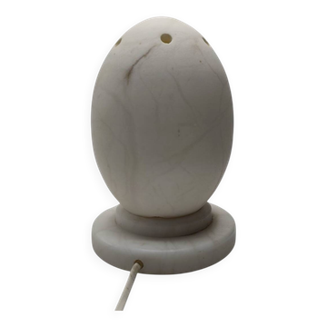 Vintage 1990 Alabaster Egg-Shaped Lamp - Soft Ambient Glow