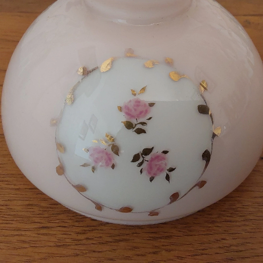 French vintage pink glass rose bud lantern style replacement shade