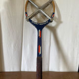 Old tennis racket intersport wood + vintage metal protection