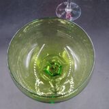 Set of 8 Roemer wine glasses in colored crystal Val Saint Lambert Mod "Saumur"