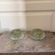 Pair of Vintage Round Glass Candle Holders