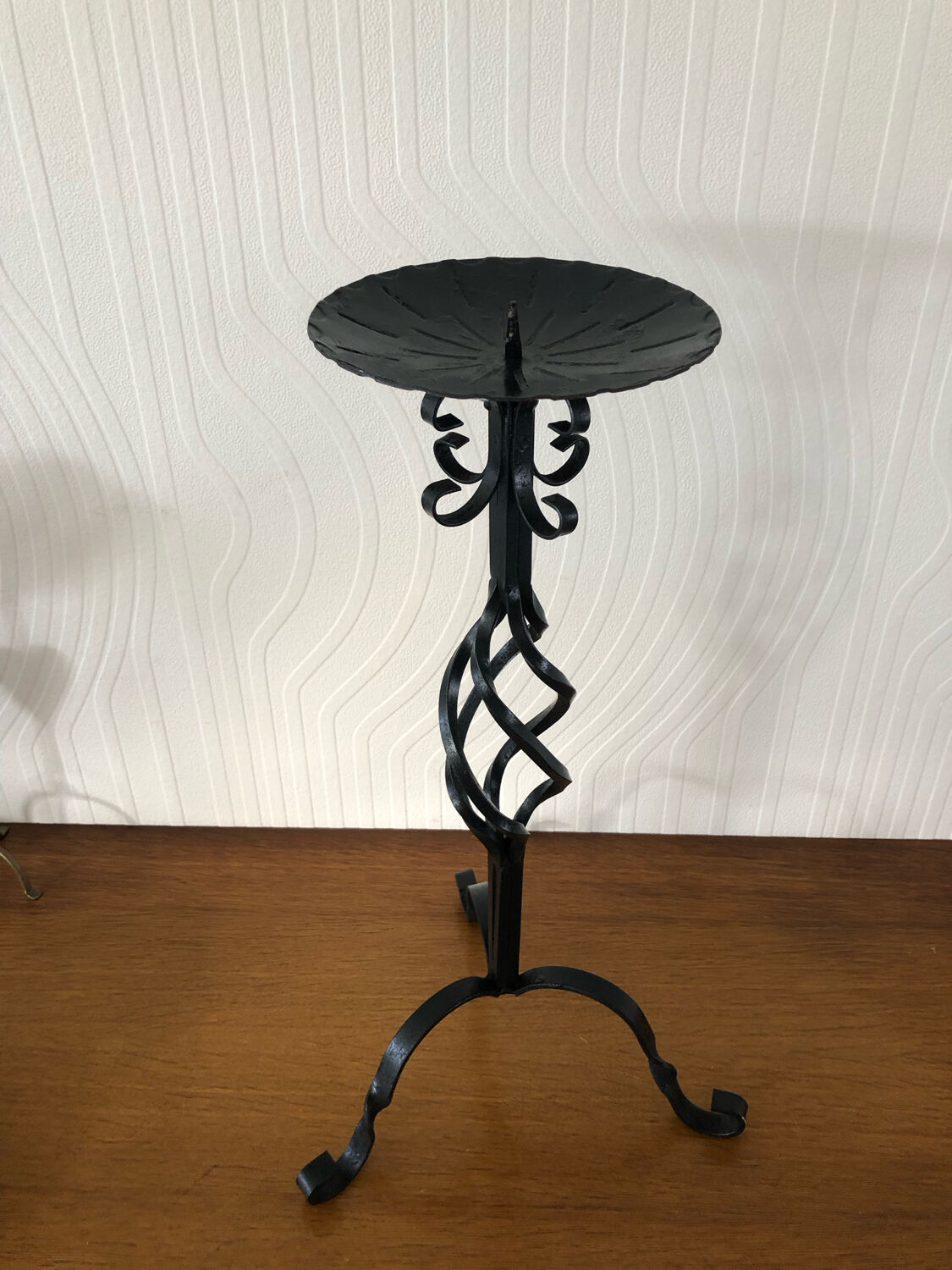 Vintage wrought iron candle holder