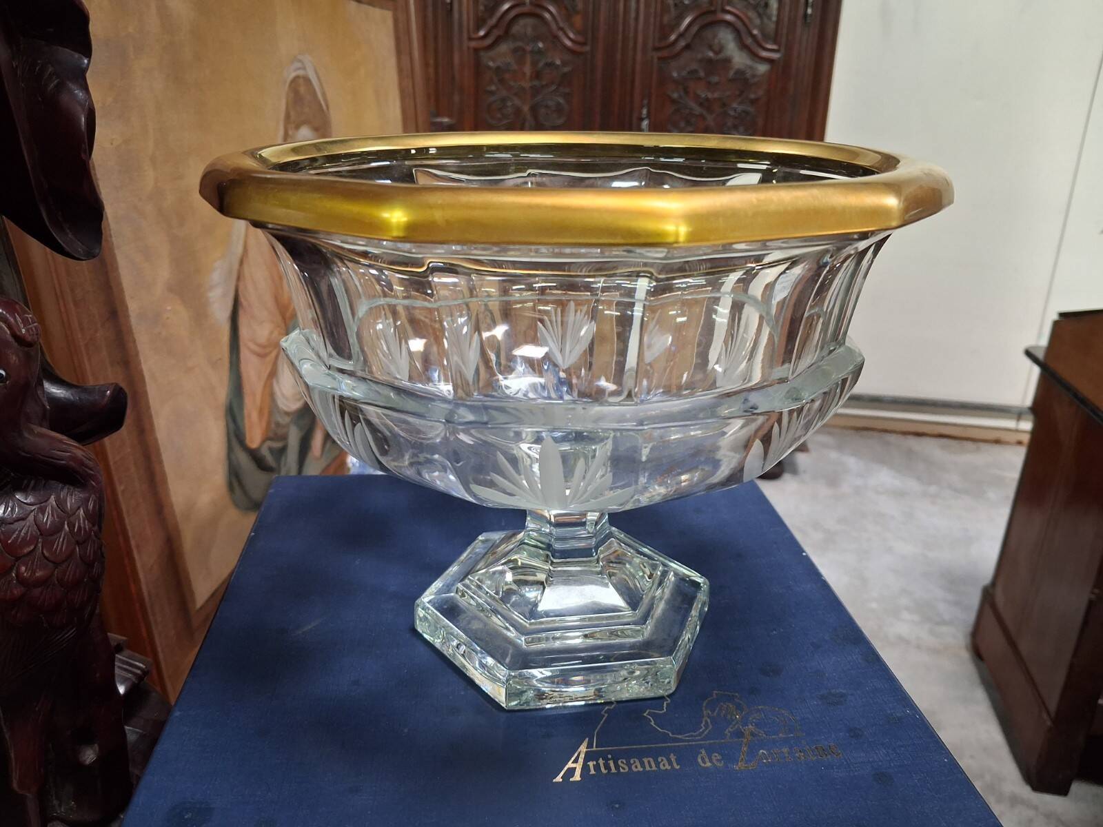 Cut Crystal Cup on a Gilded Base