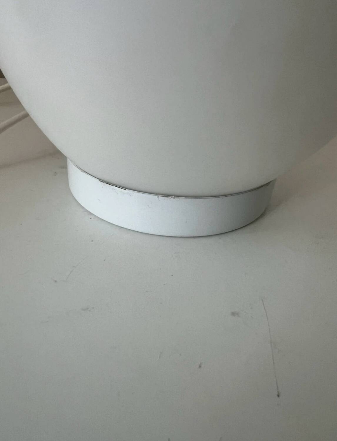 Vintage egg table lamp white glass Domec style egg