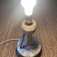 Pied de lampe en faïence de Samadet XVIIIème verte - luminaire ancien monté sur une cruche / jarre