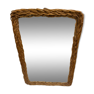 miroir osier vintage - 1950
