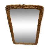 Vintage wicker mirror 1950