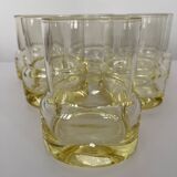 Set of 6 vintage yellow whisky glasses