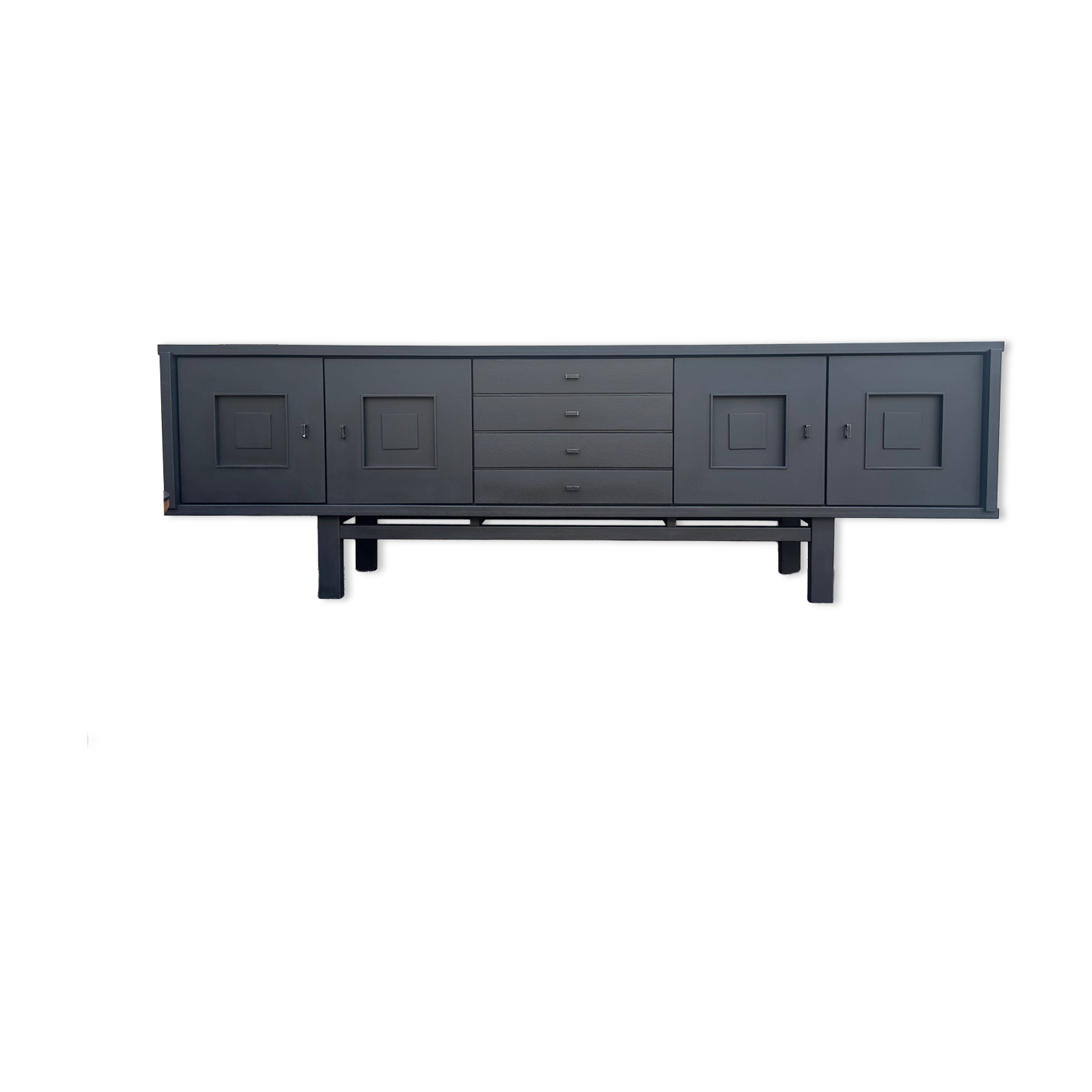 XL design black stained oak brutalist sideboard – De Coene