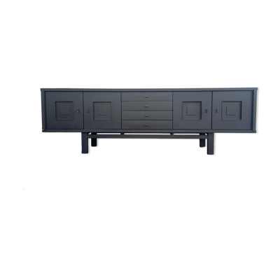Buffet brutaliste en chêne noir teinté design XL – De Coene