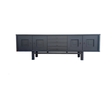 Buffet brutaliste en chêne noir teinté design XL – De Coene