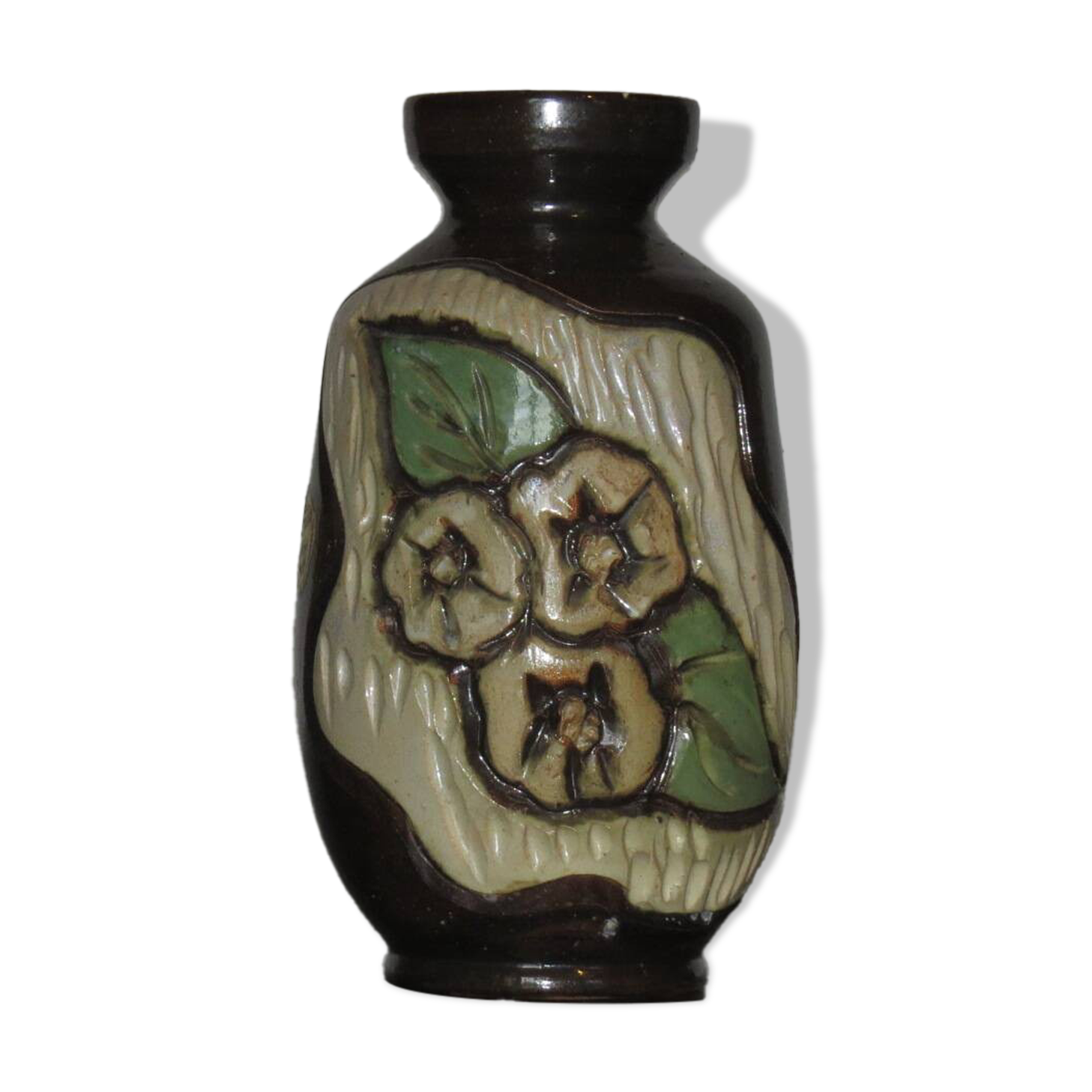Losson 50's sandstone vase with double flower decoration