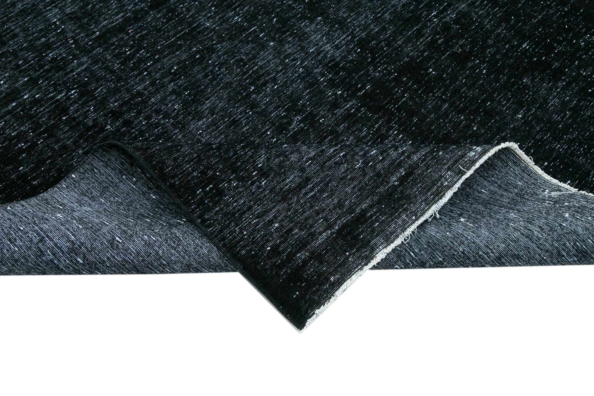 Handmade oriental overdyed 298 cm x 413 cm black wool carpet