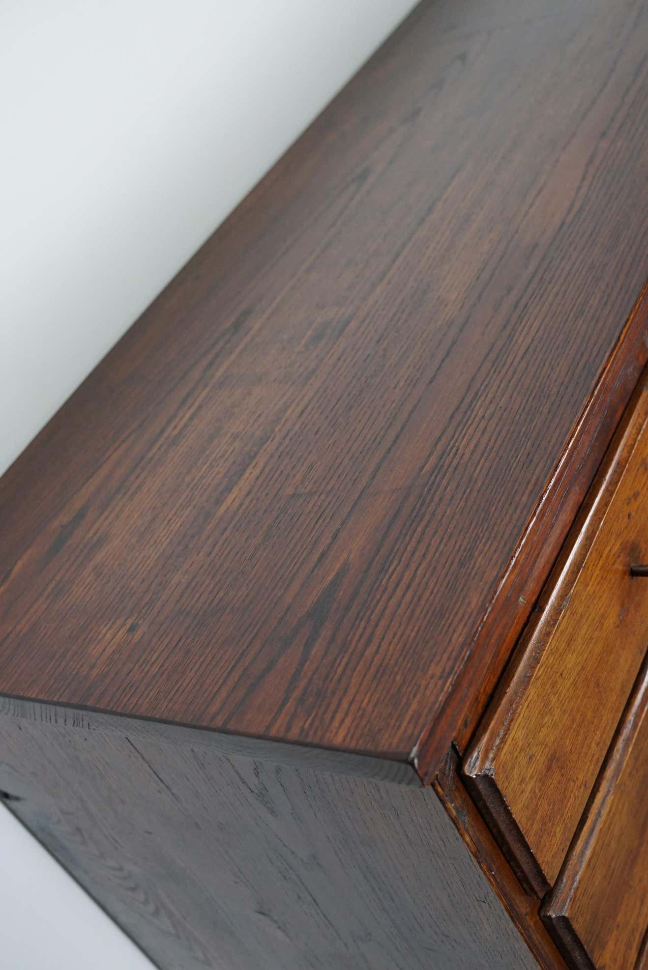 Antique apothecary furniture in oak France early twentieth century