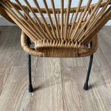 60s design rattan armchairs