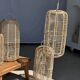 Large lantern-shaped rattan pendant lamp H50 D24