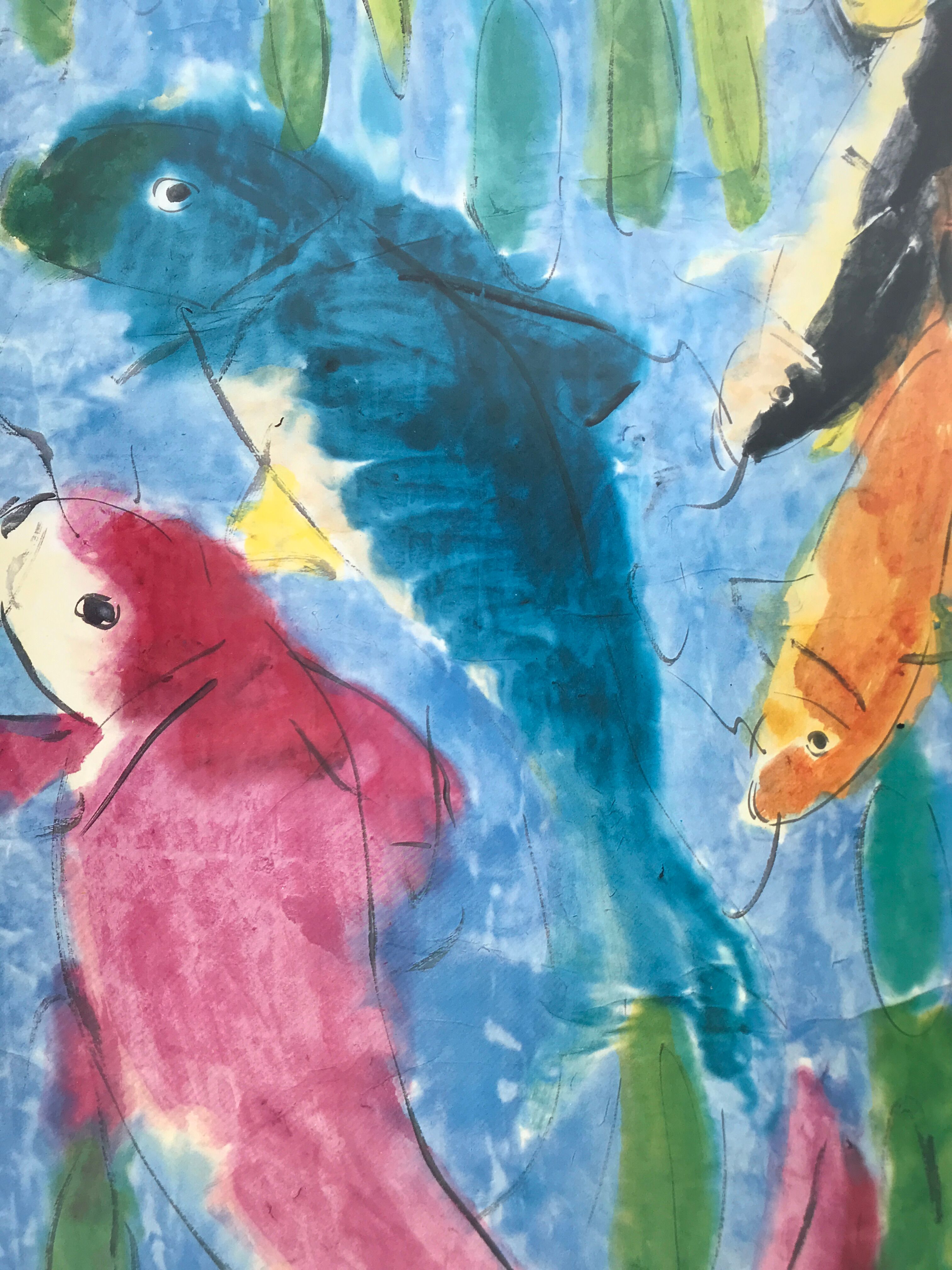 Art poster after Walasse TING, Springwind over the lake / Art expo New-York, 1989