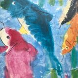 Art poster after Walasse TING, Springwind over the lake / Art expo New-York, 1989