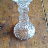 Bougeoir en verre tourné