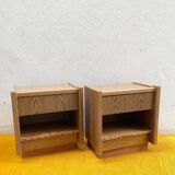 Pair of brutalist bedside tables, 1950s