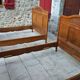 Pair of beds and Art Nouveau bedside in oak, France, circa 1910