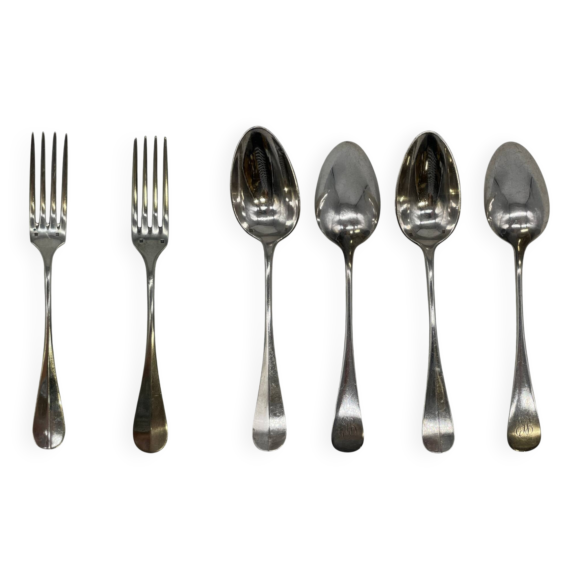 Set of 4 spoons and 2 dessert forks