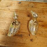 Set of two antique silver-plated candlesticks.