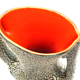 Vase 2 anse céramique vallauris effet volcanique intérieur rouge