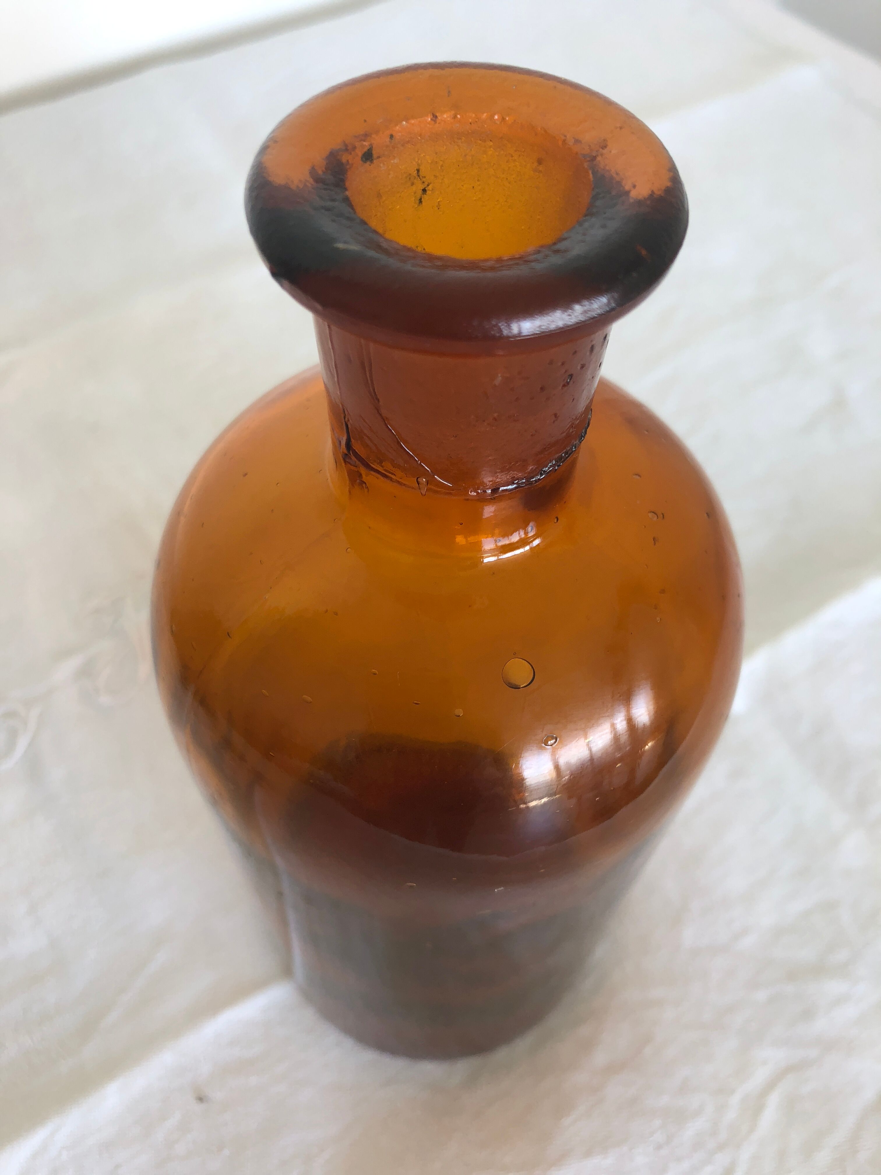 Amber glass bottle