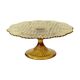 Assiette à gâteau vintage Art déco en verre pressé ambré 30 cm
