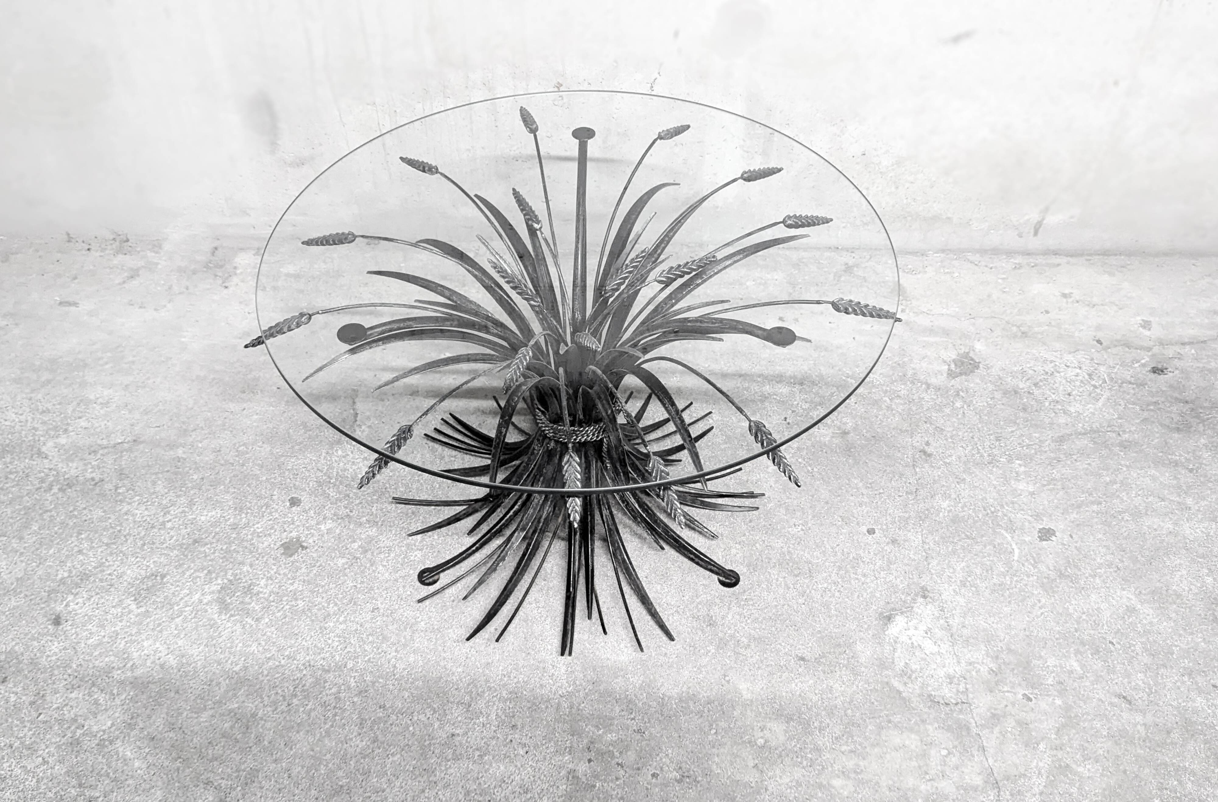 Coffee table with ears of wheat, "Coco Chanel" by Goossens, Circa 1970