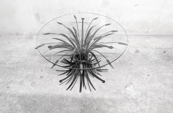 Table basse aux épis de blé, ''Coco Chanel'' par Goossens, Circa 1970