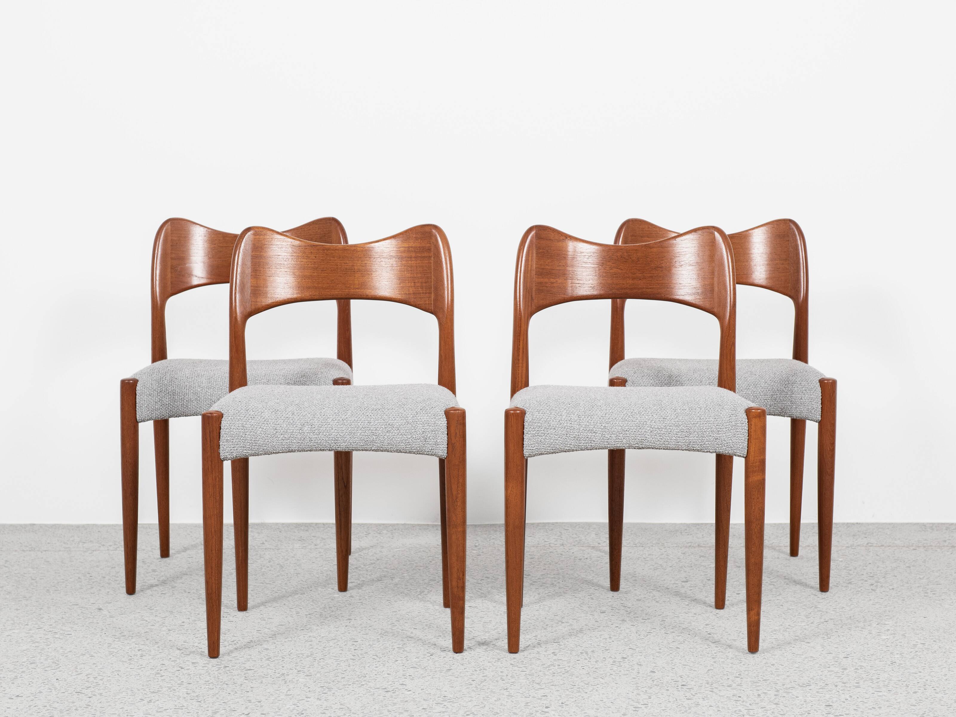 Midcentury set of 4 chairs in teak by Arne Hovmand Olsen for Mogens Kold