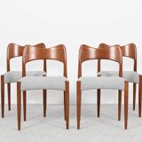 Midcentury set of 4 chairs in teak by Arne Hovmand Olsen for Mogens Kold