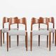 Midcentury set of 4 chairs in teak by Arne Hovmand Olsen for Mogens Kold