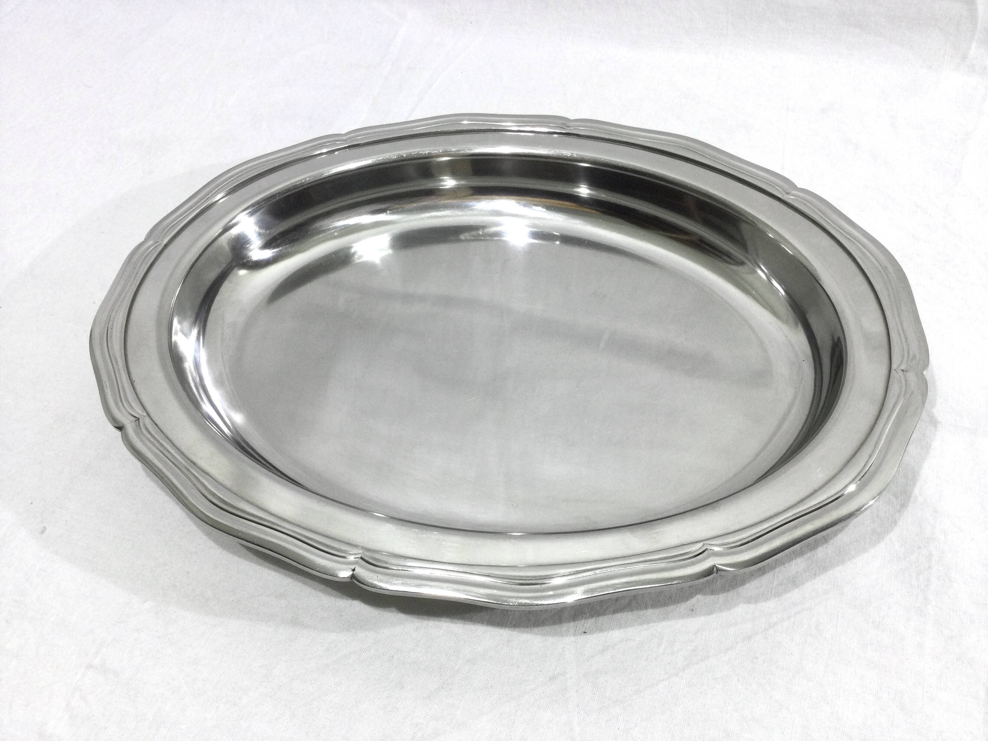 Silver Metal Serving Dish