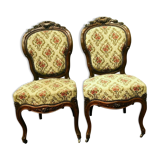 Paire de chaises Napoléon III en acajou sculpté XIX siècle