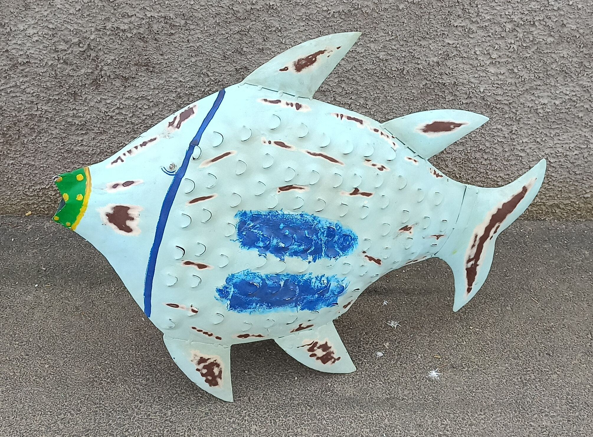 Blue metal fish