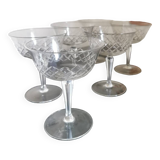 6 crystal champagne glasses