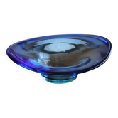 Vintage Scandinavian blue glass bowl